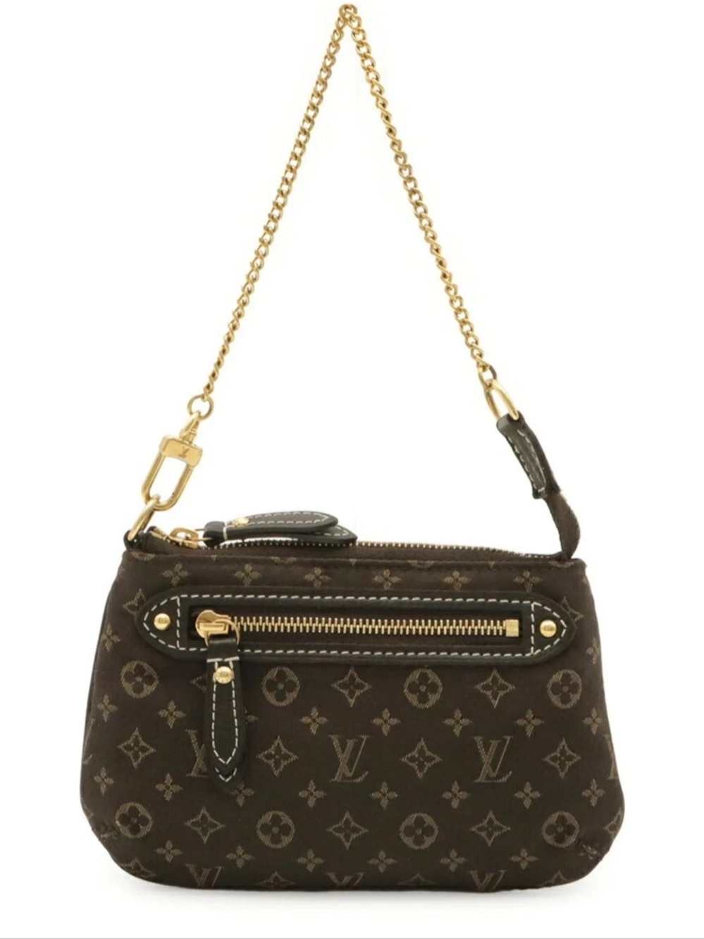 Louis Vuitton Brown Monogram Mini Chain Bag with Gold Hardware